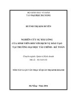 Nghiên cứu sự hài lòng của sinh viên đối với dịch vụ đào tạo tại Trường Đại học Tài chính  Kế toán