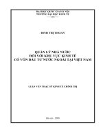 Quản lý nhà nước đối với khu vực kinh tế có vốn đầu tư nước ngoài tại việt nam   