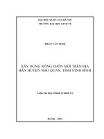 Xây dựng nông thôn mới trên địa bàn huyện nho quan, tỉnh ninh bình  kinh tế chính trị  