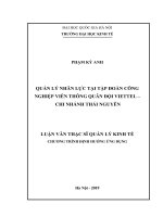 Quản lý nhân lực tại tập đoàn công nghiệp viễn thông quân đội viettel – chi nhánh thái nguyên     