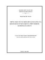 Những nhân tố tác động đến sự hài lòng của khách hàng sử dụng dịch vụ trên website batdongsan com vn    