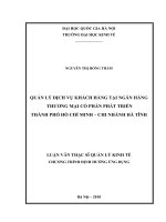 Quản lý dịch vụ khách hàng tại ngân hàng TMCP phát triển thành phố hồ chí minh – chi nhánh hà tĩnh 