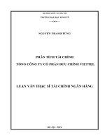 Phân tích tài chính tổng công ty cổ phần bưu chính viettel   tài chính ngân hàng   