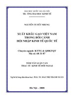 Xuất khẩu gạo việt nam trong bối cảnh hội nhập kinh tế quốc tế 