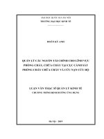 Quản lý các nguồn tài chính cho lĩnh vực phòng cháy, chữa cháy tại cục cảnh sát phòng cháy chữa cháy và cứu nạn cứu hộ     