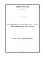 Hoàn thiện chính sách thuế nhập khẩu của việt nam trong điều kiện hội nhập kinh tế quốc tế    