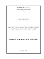 Phân tích tài chính và dự báo báo cáo tài chính tại công ty cổ phần thủy điện thác bà   tài chính  ngân hàng  