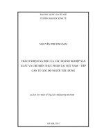 Trách nhiệm xã hội của các doanh nghiệp sản xuất và chế biến thực phẩm tại việt nam   tiếp cận từ góc độ người tiêu dùng   