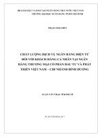 Chất lượng dịch vụ ngân hàng điện tử đối với khách hàng cá nhân tại ngân hàng thương mại cổ phần đầu tư và phát triển việt nam   chi nhánh bình dương 