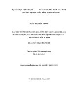 Các yếu tố ảnh hưởng đến khả năng trả nợ của khách hàng doanh nghiệp tại ngân hàng thương mại cổ phần ngoại thương việt nam   chi nhánh TP  hồ chí minh 