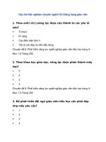 Câu hỏi trắc nghiệm chuyên ngành thi thăng hạng giáo viên