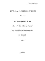 Sự thay đổi trong tổ chức Sự thay đổi trong tổ chức Sự thay đổi trong tổ chức