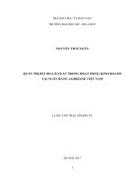 Quản trị rủi ro lãi suất trong hoạt động kinh doanh tại ngân hàng agribank việt nam 