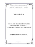 USING MIND-MAPS TO IMPROVE THESTUDENTS’ READING SKILLS AT DONG NAI TECHNOLOGY UNIVERSITY