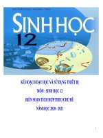 KẾ HOẠCH dạy học môn SINH 12 CB