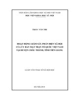 Hoạt động giám sát, phản biện xã hội của Ủy ban Mặt trận Tổ quốc Việt Nam tại huyện Châu Thành, tỉnh Tiền Giang