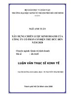 (Luận văn thạc sĩ) Xây dựng chiến lược kinh doanh của Công ty cổ phần cơ điện Thủ Đức đến năm 2020