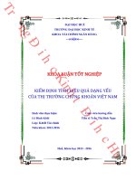 Kiểm định tính hiệu quả dạng yếu của thị trường chứng khoán Việt Nam giai đoạn 20102016