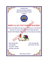 Nâng cao công tác quản lý vốn đầu tư xây dựng cơ bản từ NSNN trên địa bàn huyện Yên Thành, tỉnh Nghệ An giai đoạn 2012  2014