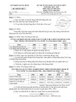 Đề và đáp án thi tuyển sinh lớp 10 môn địa lí chuyên tỉnh Quảng bình 2016 - 2017