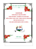 CHUYÊN ĐỀ SINH HOẠT CHUYÊN MÔN THEO HƯỚNG  NGHIÊN CỨU BÀI HỌC MÔN TIÊNG VIỆT LỚP 1 THEO SÁCH CÁNH DIỀU  ĐẦY ĐỦ HỒ SƠ LƯU TÀI LIỆU KIỂM ĐỊNH CHẤT LƯỢNG