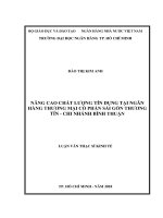 Nâng cao chất lượng tín dụng tại ngân hàng thương mại cổ phần sài gòn thương tín   chi nhánh bình thuận​  