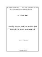 Các nhân tố ảnh hưởng tới khả năng trả nợ của khách hàng cá nhân tại ngân hàng thương mại cổ phần việt nam thịnh vượng   chi nhánh thành phố hồ chí minh​  
