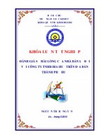 Đánh giá sự hài lòng của nhà bán lẻ đối với công ty TNHH Bia Huế trên địa bàn thành phố Huế