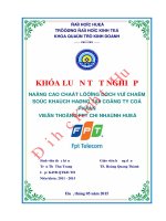 Nâng cao chất lượng dịch vụ chăm sóc khách hàng tại công ty cổ phần viễn thông FPT chi nhánh Huế