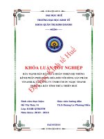 Đẩy mạnh bán hàng và hoàn thiện hệ thống kênh phân phối hàng hóa đối với dòng sản phẩm Vinamilk tại công ty TNHH TM DV Ngọc Thanh trên địa bàn tỉnh Thừa Thiên Huế