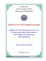 Nghiên cứu về thái độ làm việc của cán bộ công nhân viên tại Công ty cổ phần Viễn thông FPT chi nhánh Huế