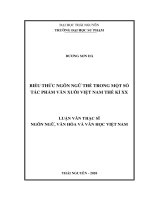 Biểu thức ngôn ngữ thề trong một số tác phẩm văn xuôi việt nam thế kỉ XX 