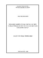Tổng hợp, nghiên cứu đặc trưng cấu trúc và hoạt tính quang xúc tác của vật liệu nano cofe2o4 pha tạp la3+ 