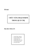 Chức năng hoạch định trong quản trị