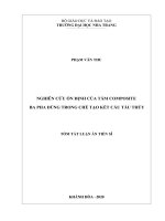 Nghiên cứu ổn định của tấm composite ba pha dùng trong chế tạo kết cấu tàu thủy (tt) 