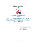 Phân tích hoạt động mua hàng của khách hàng