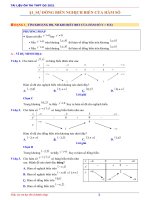 Tài Liệu Ôn Thi Toán THPT Quốc Gia 2021 ỨNG DỤNG ĐẠO HÀM (có Đáp Án)