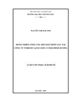 Hoàn thiện công tác đãi ngộ nhân lực tại Công ty TNHH Du lịch Châu Á Thái Bình Dương