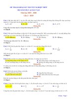 Giải đề tham khảo lần 2 môn vật lý 2020 