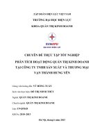 Phân tích hoạt động quản trị kinh doanh tại công ty TNHH sản xuất và thương mại Vạn Thành Hưng Yên