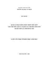 Quản lý hoạt động phát triển thể chất cho trẻ mẫu giáo 4 5 tuổi ở các trường mầm non huyện tiên lữ, tỉnh hưng yên 