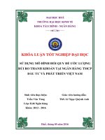 Sử dụng mô hình hồi quy để ước lượng rủi ro thanh khoản tại ngân hàng TMCP Đầu tư và Phát triển Việt Nam