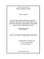 Quản lý hoạt động giáo dục đạo đức   lối sống cho đoàn viên thanh niên ở các trường trung học phổ thông thành phố thái nguyên, tỉnh thái nguyên (luận văn thạc sĩ) 