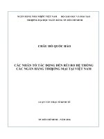 Các nhân tố tác động dến rủi ro hệ thống các ngân hàng thương mại tại việt nam 