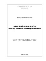 Nguyên tắc bảo vệ phụ nữ và trẻ em trong luật hôn nhân và gia đình việt nam năm 2014 