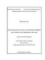 Quản trị rủi ro lãi suất tại ngân hàng thương mại cổ phần xuất nhập khẩu việt nam 