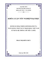 Đánh giá hoạt động kinh doanh của Ngân hàng Thương mại Cổ phần Xuất nhập khẩu Việt Nam sử dụng hệ thống chỉ tiêu CAMEL