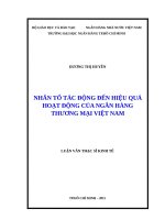 Nhân tố tác động đến hiệu quả hoạt động của ngân hàng thương mại việt nam 