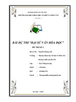 Bài dự thi đại sứ văn hóa đọc