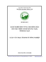 Giảm nghèo bền vững cho đồng bào dân tộc thiểu số huyện pắc nặm, tỉnh bắc kạn 
